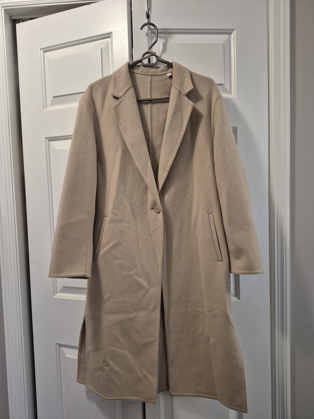Camel Women's Long Wool-Blend Coat, Sz XS